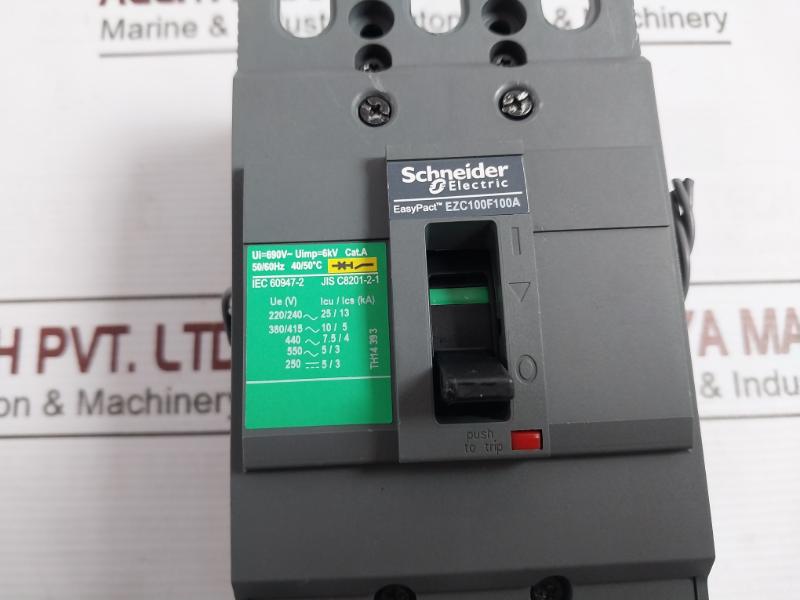 Schneider Electric Ezc100F100A Easypact 3 Pole Circuit Breaker 690V 6Kv 50/60Hz