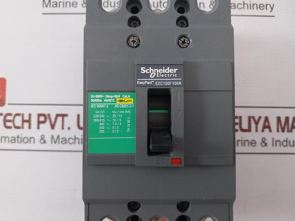 Schneider Electric Ezc100F Easypact 3 Pole Circuit Breaker 100A 690V 50/60Hz