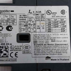 Schneider Electric Gv2Me10 Motor Protection Circuit Breaker 50/60Hz-4-6,3A