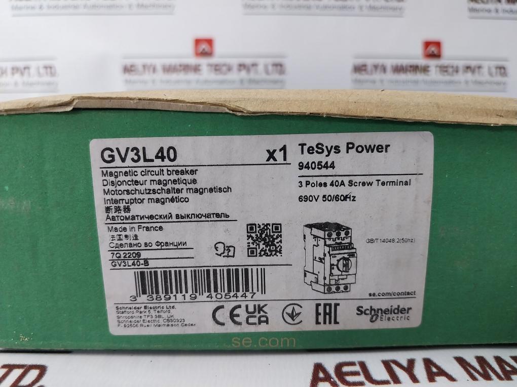 Schneider Electric Gv3L40 Motor Circuit Breaker