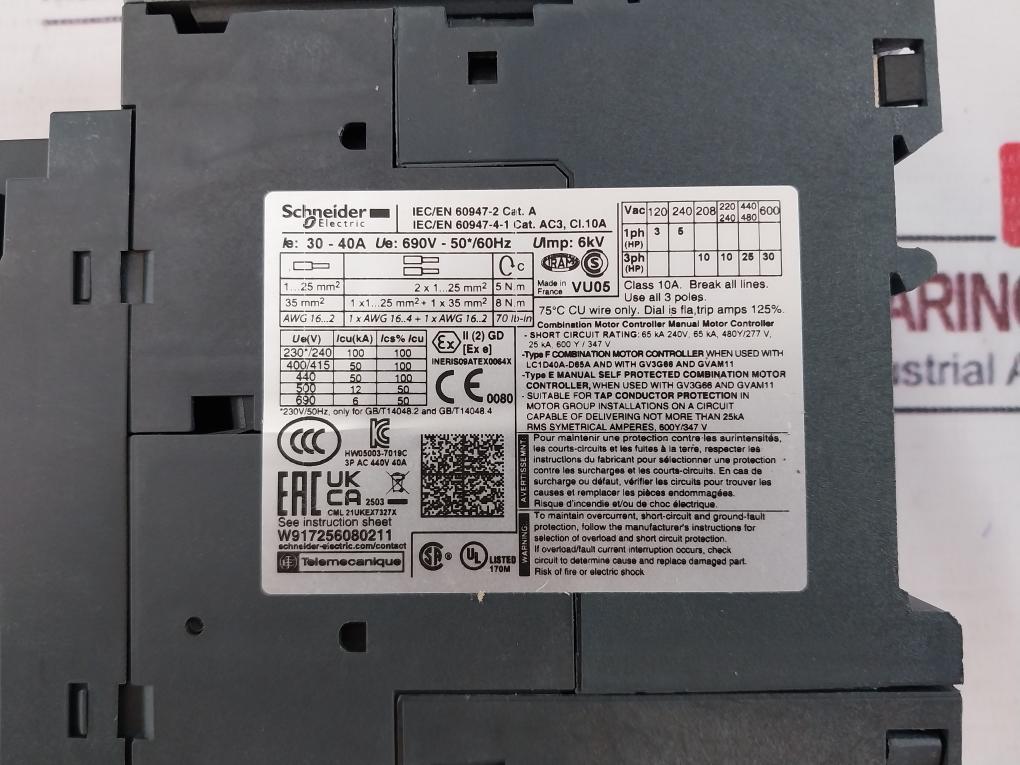 Schneider Electric GV3P40 Motor Circuit Breaker