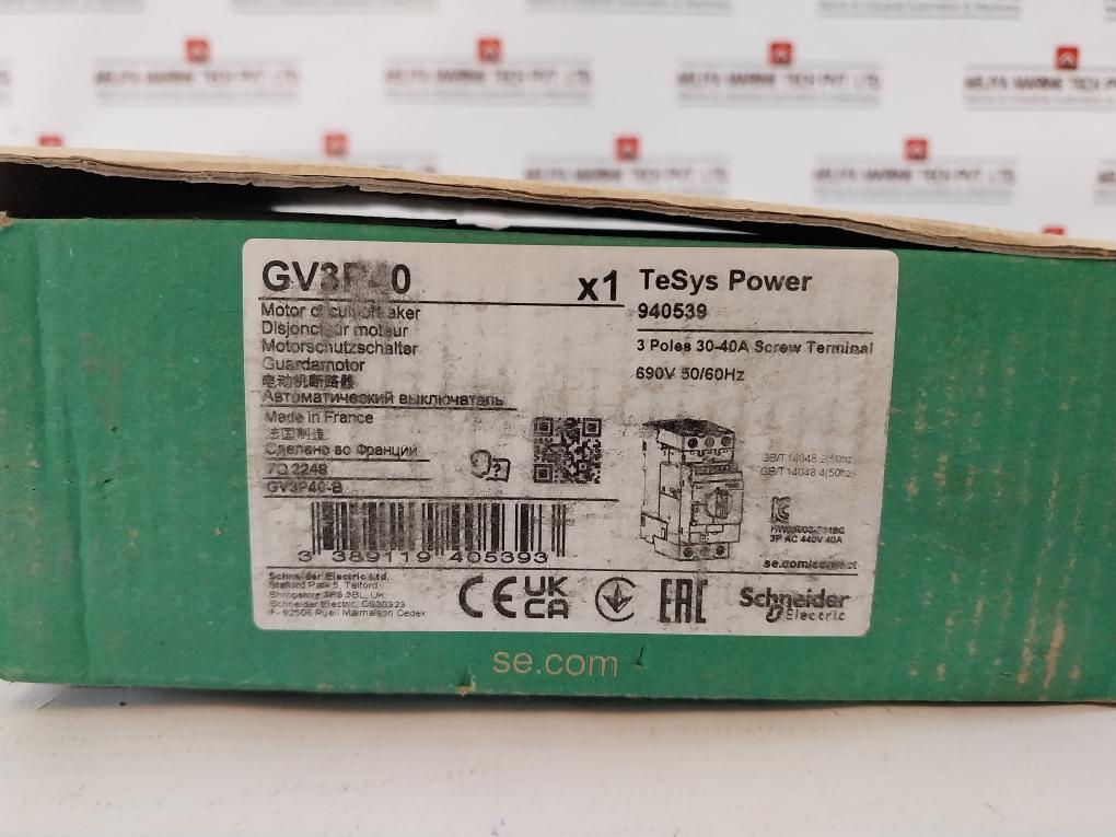 Schneider Electric Gv3P40 Motor Circuit Breaker