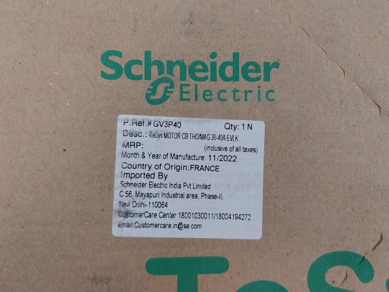 Schneider Electric Gv3P40 Motor Circuit Breaker