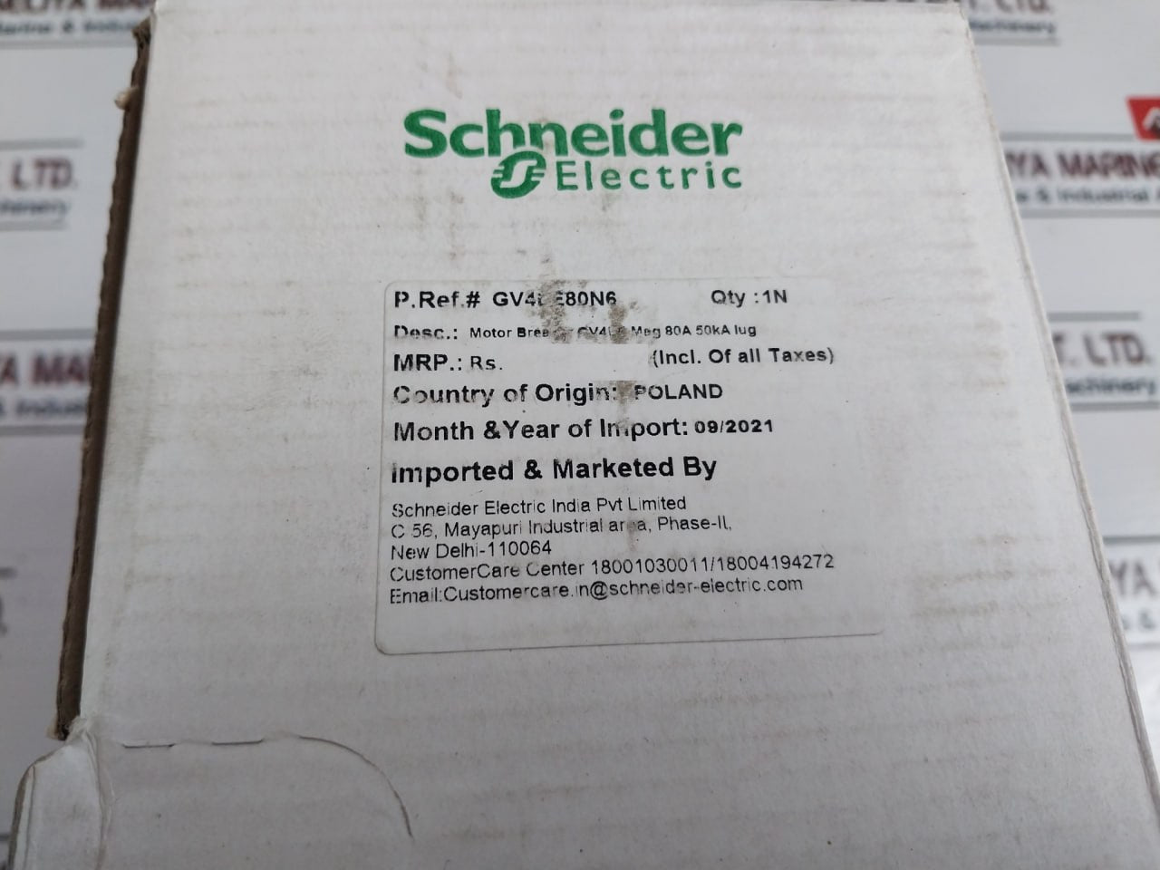 Schneider Electric Gv4Le80N6 Motor Circuit Breaker 80A 50/60Hz