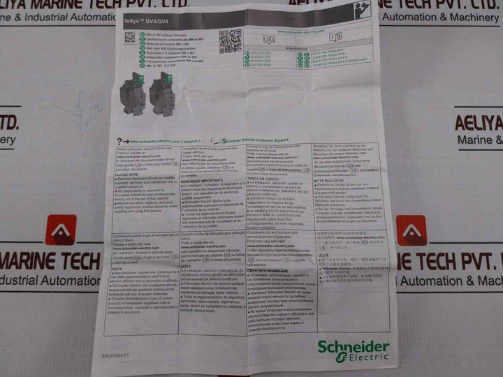 Schneider Electric Gv4as487 Mn Or Mx Voltage Releases 380-415v 50hz 2va