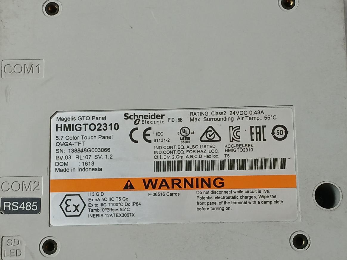 Schneider Electric Hmigto2310 Advanced Touchscreen Panel 24 Vdc 0.43 A