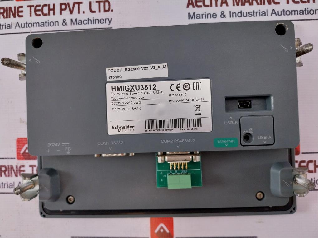 Schneider Electric Hmigxu3512 7” Color Touch Panel Screen Operator Terminal Dc24V