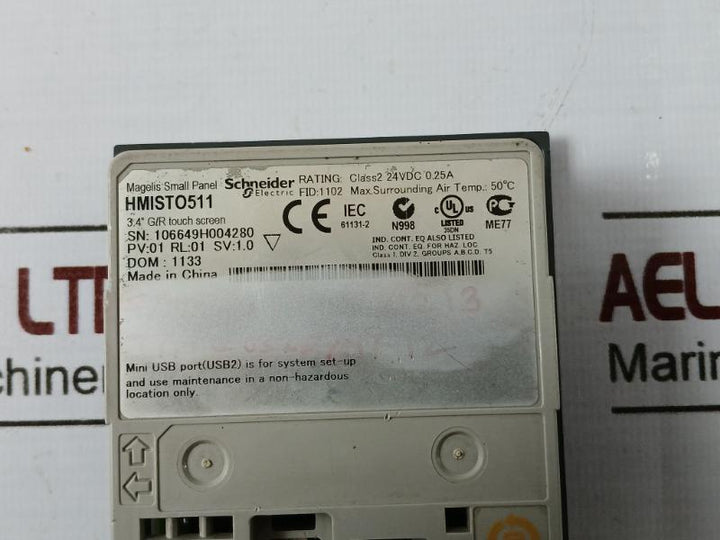Schneider Electric Hmisto511 Magelis Small Touch Screen Panel 24Vdc 0.25A