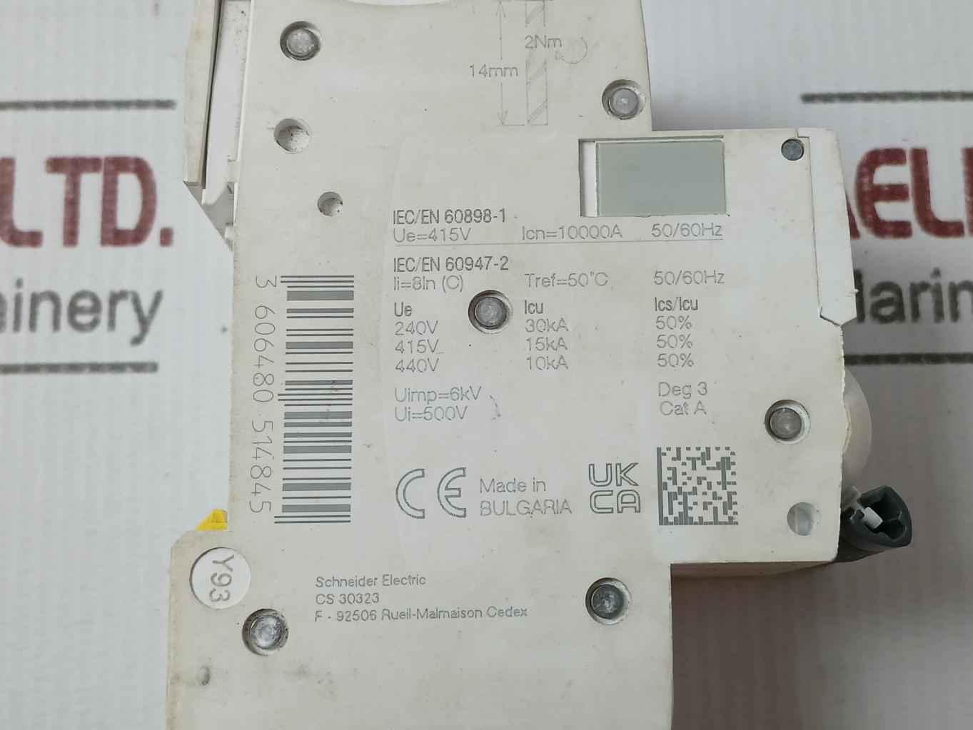 Schneider Electric Ic60H C10 Miniature Circuit Breaker 10A 415Vac