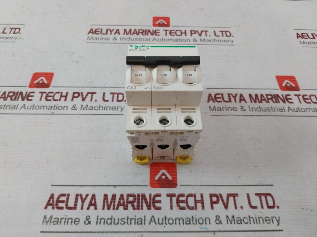 Schneider Electric Ic60H C 63A Miniature Circuit Breaker A9F89363 400V 50/60Hz
