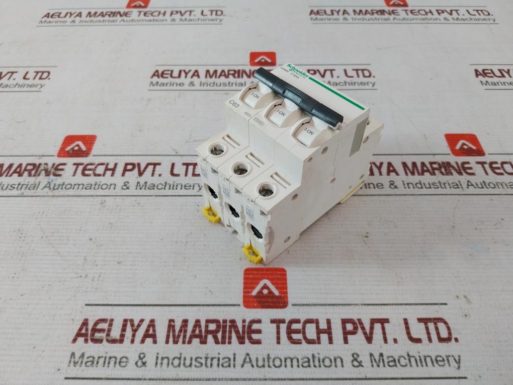 Schneider Electric Ic60H C 63A Miniature Circuit Breaker A9F89363 400V 50/60Hz