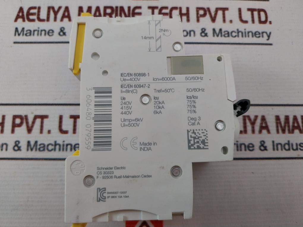 Schneider Electric Ic60N C 10A Miniature Circuit Breaker 10A 400V 50/60Hz