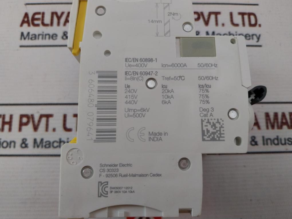 Schneider Electric Ic60N C 10A Miniature Circuit Breaker 400V 50/60Hz