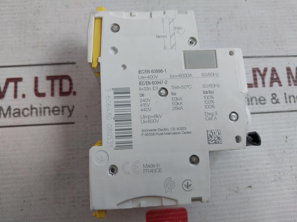 Schneider Electric Ic60N D 4A Miniature Circuit Breaker 6000A 50/60Hz 6Kv 500V