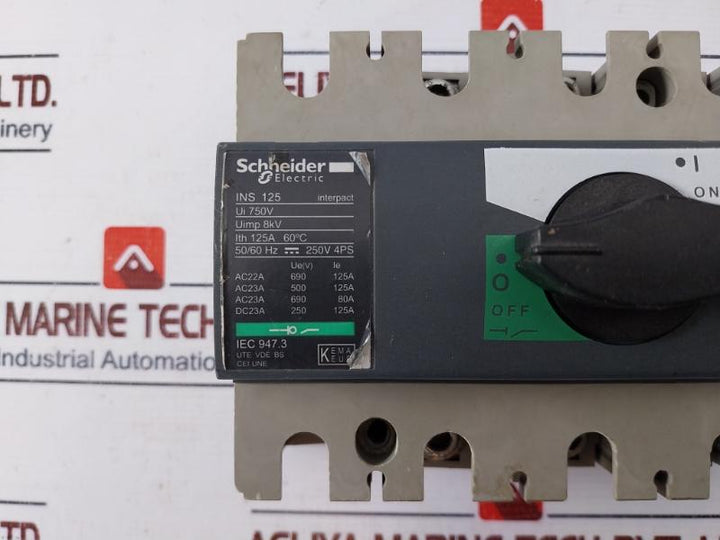 Schneider Electric INS125 Switch Disconnector + Black Rotary Handle 750v