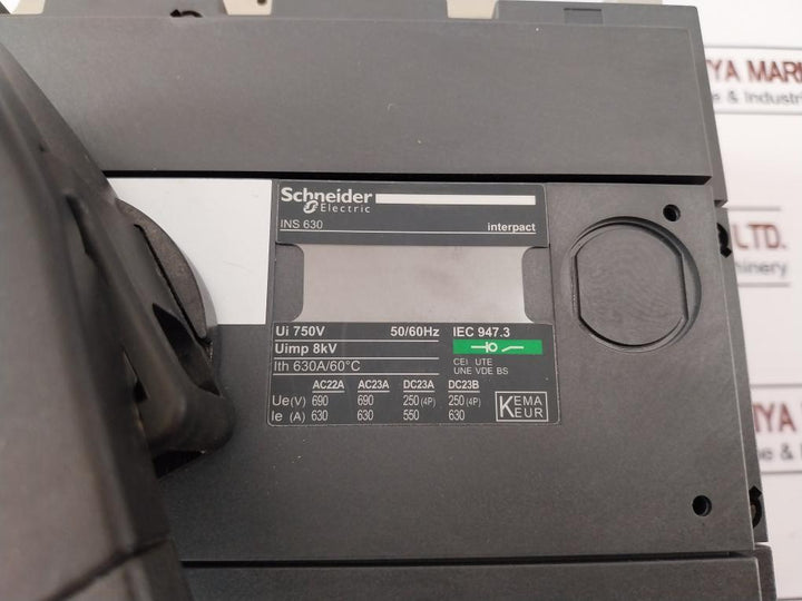 SCHNEIDER ELECTRIC INS 630 Switch-Disconnect 4P 630A 750V AC 50/60Hz