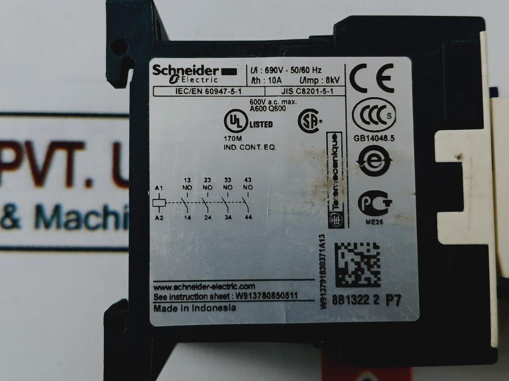 Schneider Electric La1 Kn 22 Auxiliary Contact Block 690V-50/60Hz