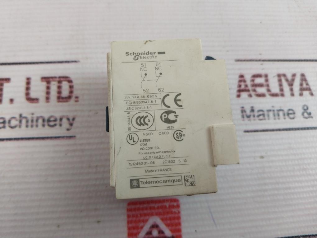 Schneider Electric Ladn02 Auxiliary Contact Block 690V 10A