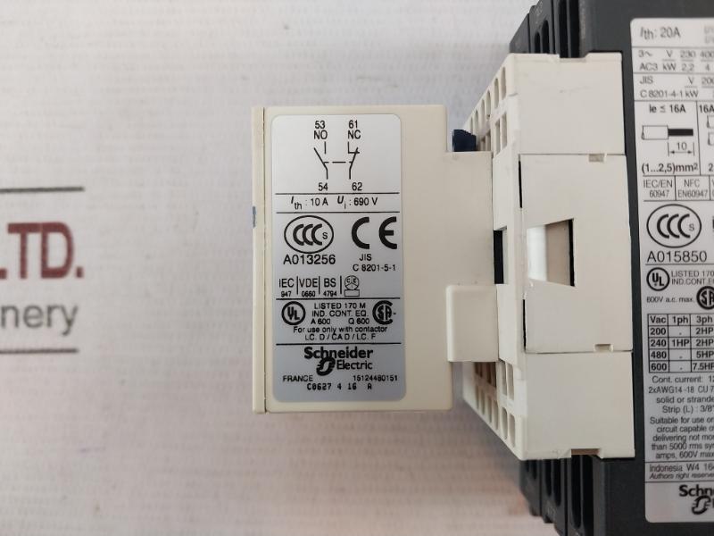 Schneider Electric Ladn113 Auxiliary Contact Block A 600 Q 24V Dc 20A 6Kv