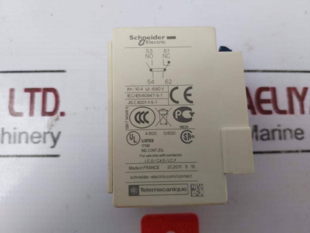 Schneider Electric Ladn11 Tesys Auxiliary Contact Block 10A 690V A600 Q600