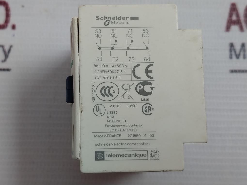 Schneider Electric Ladn22 Auxiliary Contact Block 10A