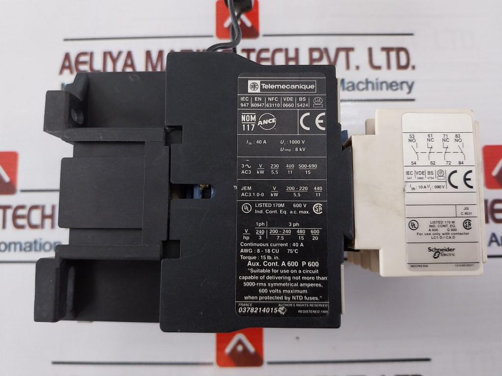 Schneider Electric Ladn22/ Lc1D25004 Auxiliary Contact Block With Contactor