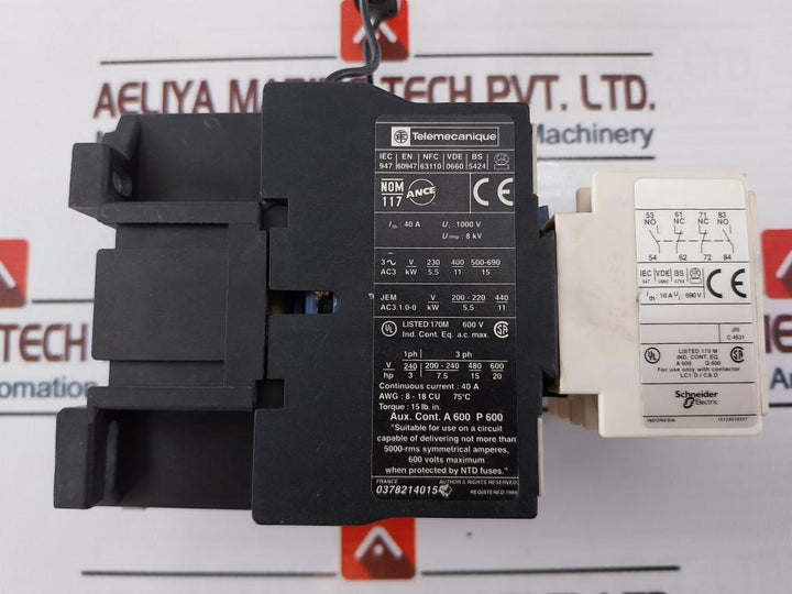 Schneider Electric Ladn22/ Lc1D25004 Auxiliary Contact Block With Contactor