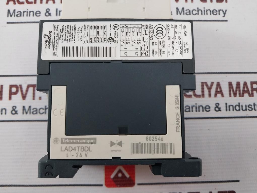 Schneider Electric Lc1D09Bd Contactor 25A 4Kw/400V 5Hp/480V