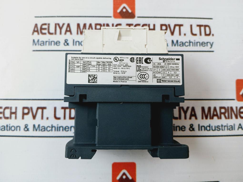 Schneider Electric Lc1D09P7 Contactor 4Kw/400V 5Hp/480V – Aeliya Marine ...