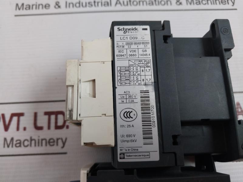 Schneider Electric Lc1D09 Tesys D Contactor With Overload Relay Lrd 06 25A 690V