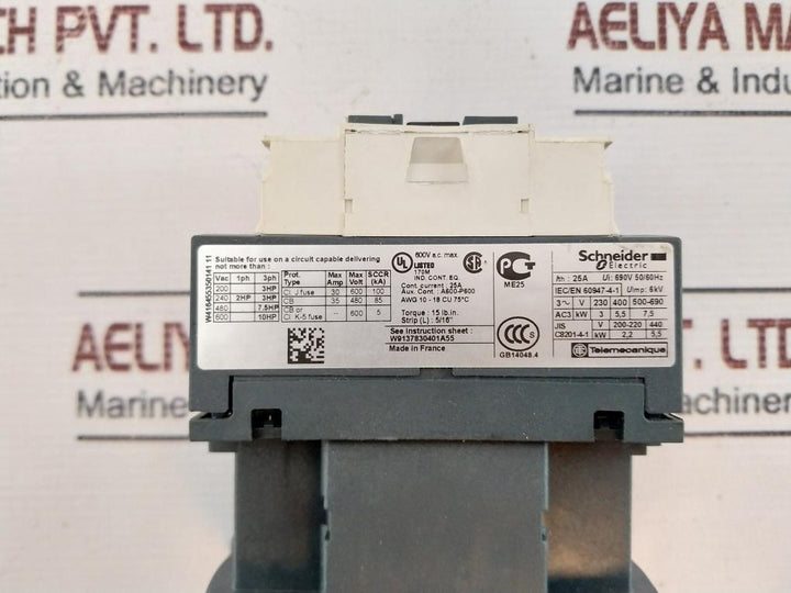 Schneider Electric Lc1D12 Contactor 25A 230V 50/60Hz