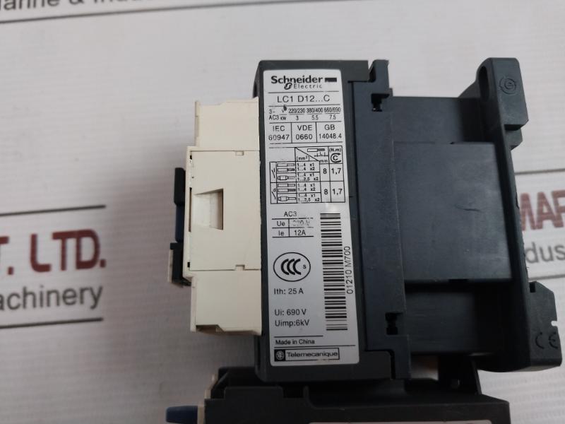 Schneider Electric Lc1D12 Contactor With Overload Relay 220V 50/60Hz M7 Lrd 16