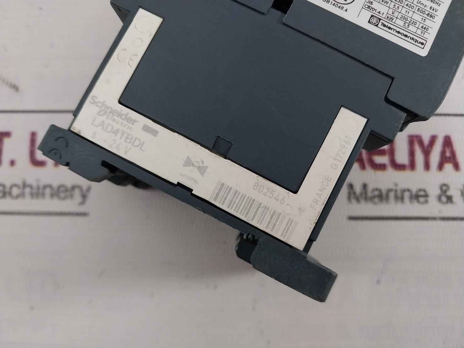 Schneider Electric Lc1D25 Contactor 24V Dc 2.4 W 690V 50/60Hz