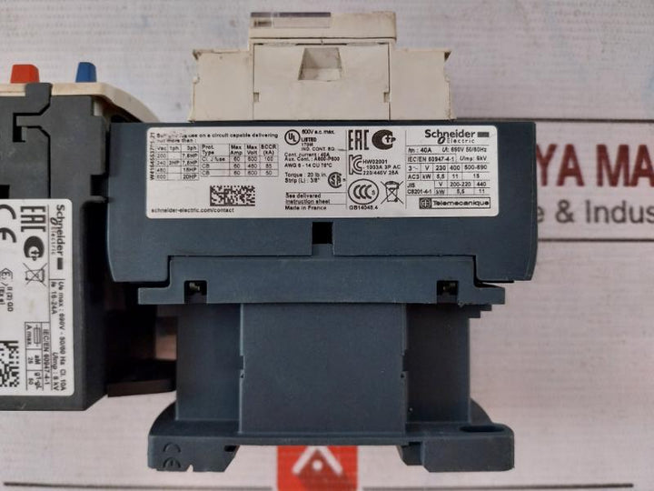 Schneider Electric Lc1D25 Tesys Contactor 40A 690V 600V Ac Iec/En 60947-4-1