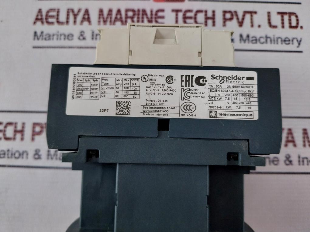 Schneider Electric Lc1D32 Contactor P7 230V 50/60Hz