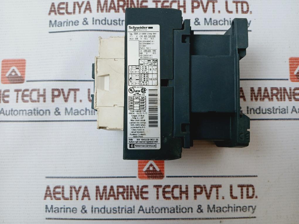 Schneider Electric Lc1D38 Contactor 50A 690V