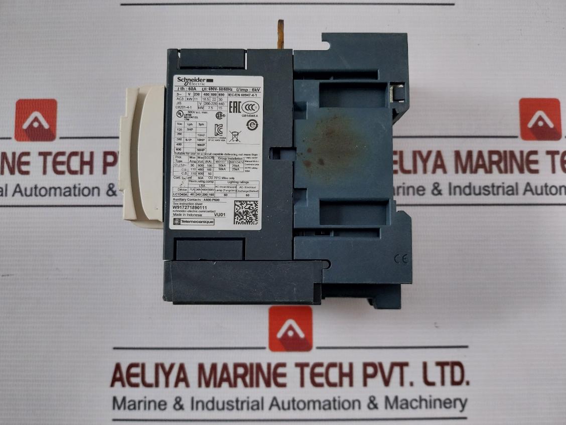 Schneider Electric Lc1D40A 3-pole Contactor 220V Ac 50/60 Hz 600Vac