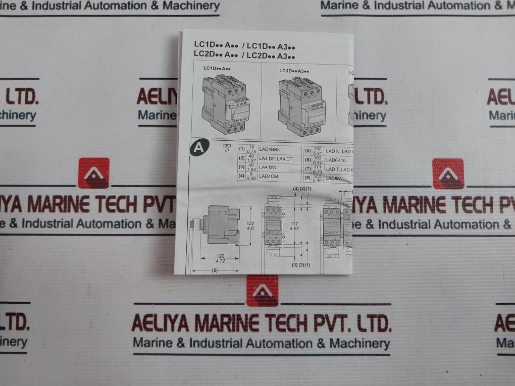 Schneider Electric Lc1D50Am7 3 Pole Contactor 440V-50A-220V Ac Coil