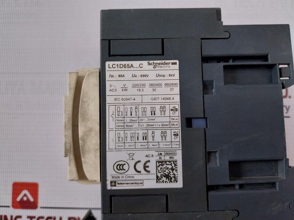 Schneider Electric Lc1D65A Tesys Contactor With Thermal Overload Relay Lrd365C