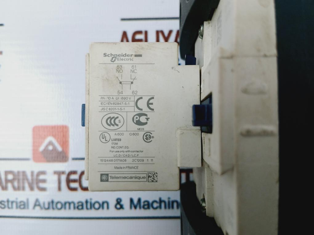 Schneider Electric Lc1D80 Contactor, Lx1 D6 M7 Coil W/ Ladn11 Contact Block