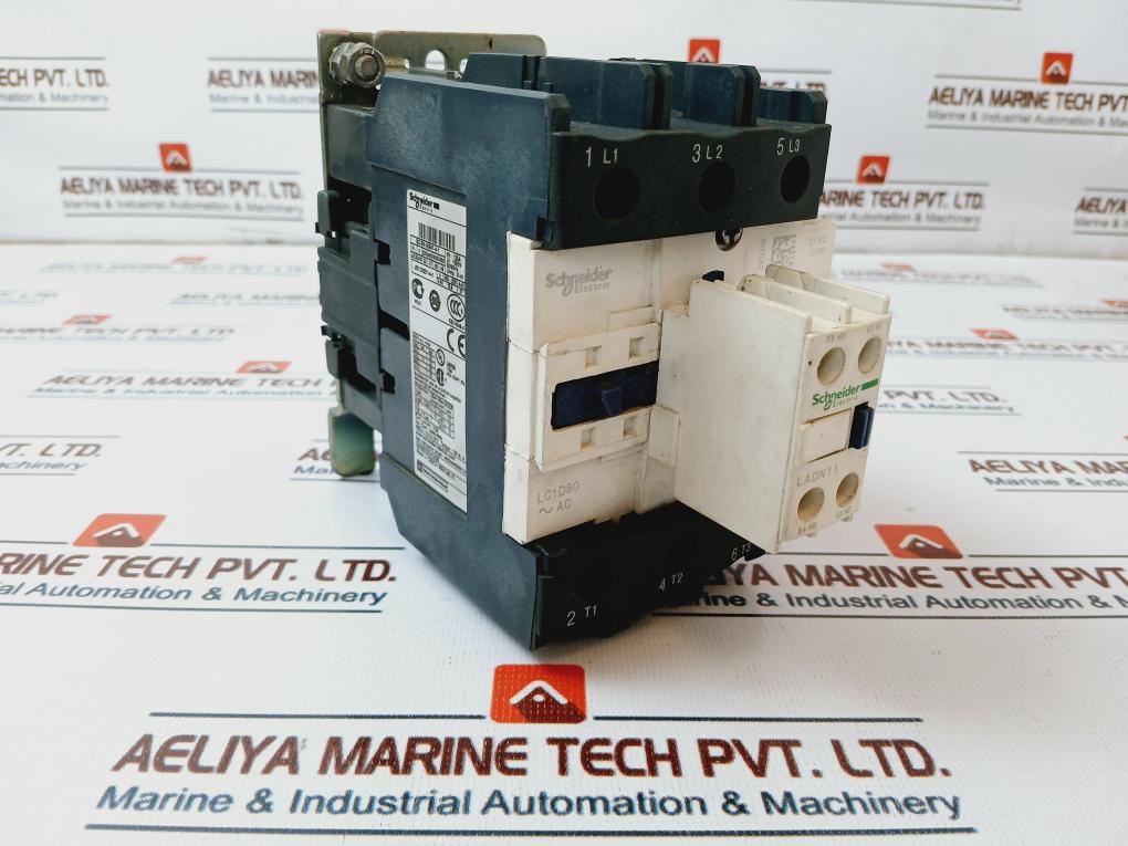 Schneider Electric Lc1D80 Contactor, Lx1 D6 M7 Coil W/ Ladn11 Contact Block
