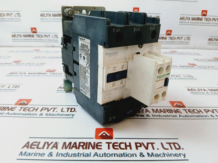 Schneider Electric Lc1D80 Contactor, Lx1 D6 M7 Coil W/ Ladn11 Contact Block