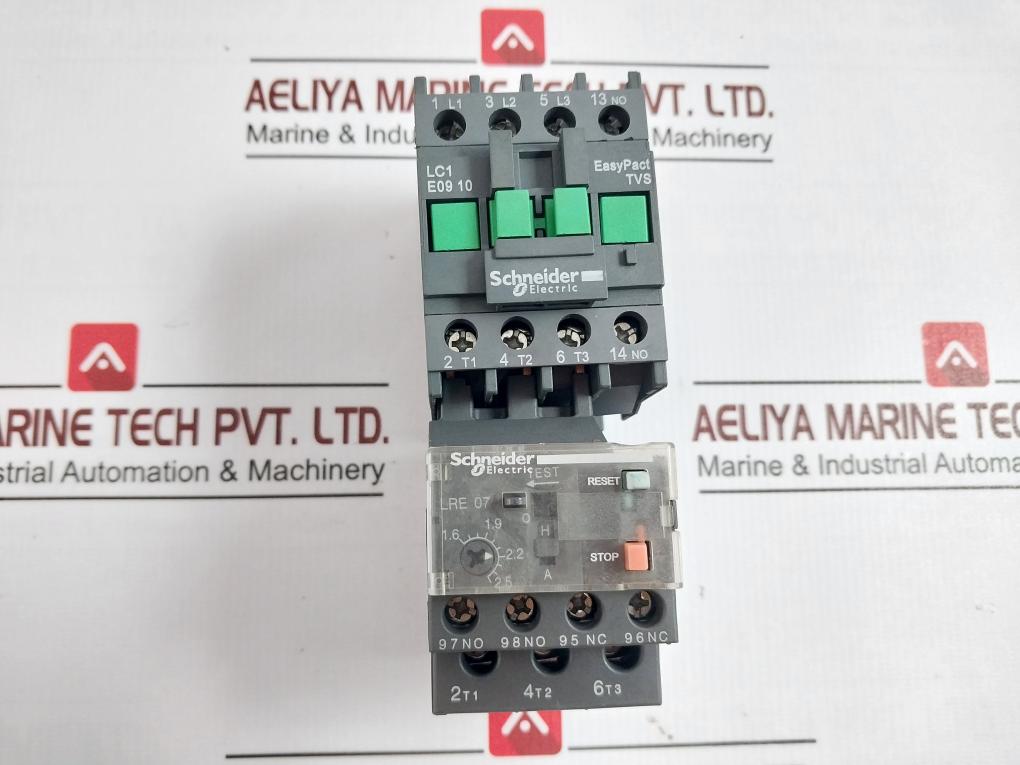 Schneider Electric Lc1 E09 10 Easypact Contactor With Lre07N Overload Relay 220V