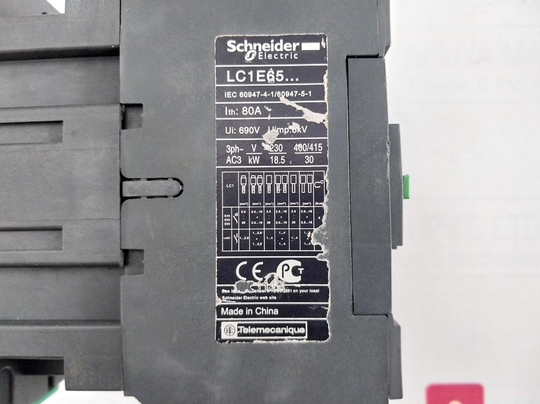 Schneider Electric Lc1E65 Contactor 80A 6Kv