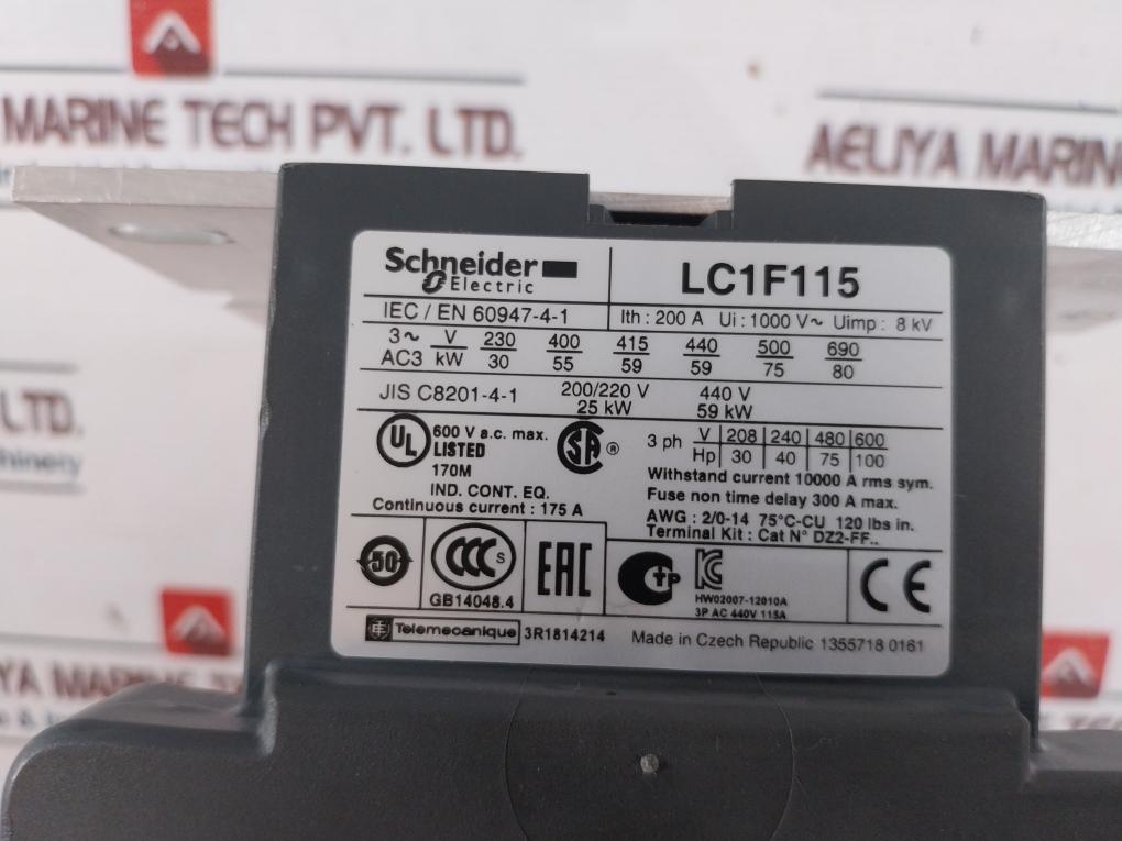 Schneider Electric Lc1F115 Tesys Contactor