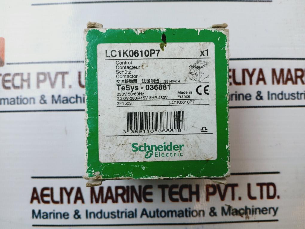 Schneider Electric Lc1K0610P7 Contactor 50/60Hz