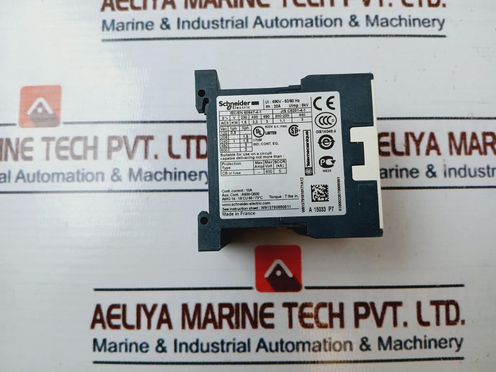 Schneider Electric Lc1K0610P7 Contactor 50/60Hz