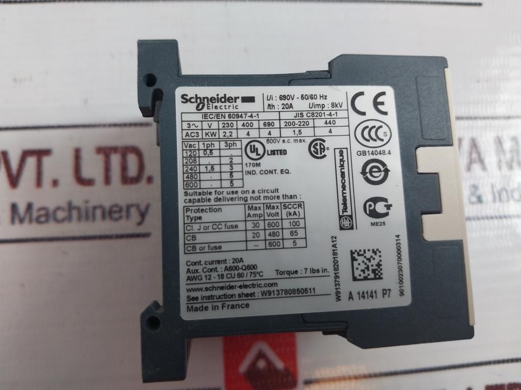 Schneider Electric Lc1K0901P7 Contactor 230V 50/60Hz