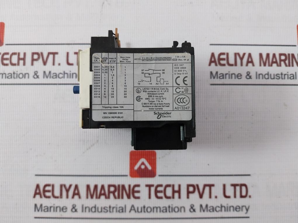 Schneider Electric Lr2K0308 Thermal Overload Relay W/ Contactor A013247 6Kv 5A