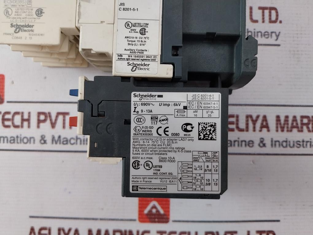 Schneider Electric Lrd16 Thermal Overload Relay With Contactor La1 Dn22 / Cad 32